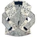 BKE  | Cream+Black Eyelash Yarn Open Front Cardigan Sweater size XS Photo 0