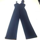 The Vanity Room  Navy Velvet Bow Scuba Jumpsuit Photo 8