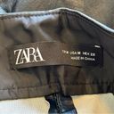 ZARA  Navy Blue Tie Dye Snap Front Faux Leather Mini Skirt size Medium Photo 5