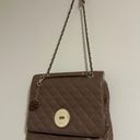 DKNY  quilted leather taupe purse tote bag Donna Karan Photo 4