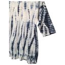 XCVI New  Top Womens L Tie Dye Tunic Boho V Neck Short Sleeve Textured Knit Blue Photo 3