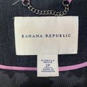 Banana Republic  Tweed Blazer Fitted Peplum Faux Button Zip Collarless Black 2P Photo 8
