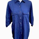 Everlane  The Cotton Tourist Shirt Plaid Button Down Navy Blue Size Small Photo 0