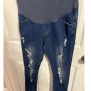 Maacie Over Belly Skinny Ripped Maternity Jeans Size M New With Tags Size M Photo 5