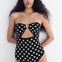 ZARA NWOT  POLKA DOT BODYSUIT WITH RING DETAIL STRETCH BLOGGERS FAV XS-S Photo 3