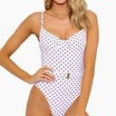 We Wore What  Danielle Polka Dot One Piece in White Red Size Extra Small NWT Photo 0