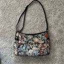 SAS Floral Shoulder Bag Purse Canvas Leather Zip USA Multi Color Tapestry Bag Photo 11