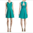 Halston Heritage 𝅺Halston Clover Green Heritage Split Neck Flare Cocktail Dress Photo 1