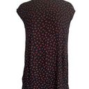 Popsugar  Dress Black Mini Cherry Fruit Print Ruffle Hem Cap Sleeves Open Back Photo 0