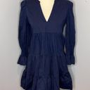 Tuckernuck  Pomander Place Navy Blue Kenzo Tiered Cotton Poplin Dress Photo 1