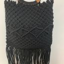 Danielle Nicole  Macrame Fringe Wood Handle Shoulder Purse Photo 8