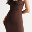 Tic Toc  Bodycon Ruched Corset Waist Mini Dress Brown Women’s M Medium Photo 0