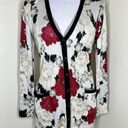 Magaschoni Sweater Cardigan XS Cashmere & Silk Floral Button Front V-Neck Knit Photo 0