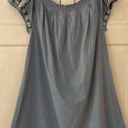 Ulla Johnson Jonas Dress Chambray Off Shoulder Denim Size 6 Scoop Neck Mini Photo 3