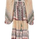 Angie  Womens Boho Chic Mixed Print Bell Sleeve Woven Tunic Dress Size 2X Photo 0