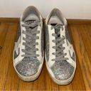 Golden Goose  Superstar Distressed
Glittered Leather Sneakers US9 Photo 1