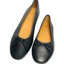 Madewell  The Adelle April Black Leather Bow Ballet Flats Row Size 6 Photo 0