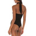 The Range  Black Bodysuit Wave Rib Tied Bodysuit Photo 7