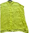 Young Fabulous and Broke  Women's Small Silky Lime Green Button Up Blouse Photo 3