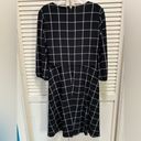 Ralph Lauren Lauren  Black/White Check Print Keyhole 3/4 Sleeve Zip Lined Size 8 Photo 3