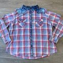 A.L.C. Woman Red & Blue Plaid Long Sleeve Button Down Shirt Women’s Plus Size 3X Photo 0