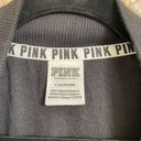 PINK - Victoria's Secret  Black Satin Embroidered Logo Bomber Jacket L/XL Photo 3