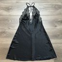 Victoria's Secret Victoria’s Secret Black Satin And Lace Deep V Back Slip Size Small Photo 3