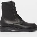 Max Mara  Beth Ankle Zip Black Leather Combat Boots size 7.5 Photo 14