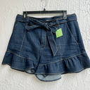 Cinq à Sept  High Rise Penny Ruffle Hem Denim Shorts Indigo Women's Size US 12 Photo 2