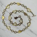 Vintage Heart Toggle Gold Tone Metal Chain Link Belt OS One Size Photo 1