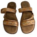 Dr. Scholls  Nealy Tan Leather Upper Embroidered Gel Insole Sandals Womens 7.5 Photo 0