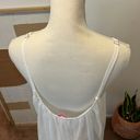 Oscar de la Renta  Pink Label White Rose Trim Sheer Flowy Slip Nighty Dress Photo 8