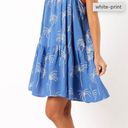 Petal and Pup  Guava Mini Dress - Blue Palm Print  Photo 3