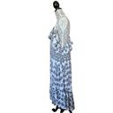 Rococo  Sand Rare Silk Pixels Grecian Print Ruffle Midi Dress White Size XS Photo 4