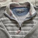 Orvis Striped Gray 1/4 Zip Logo Pockets Pullover Sweatshirt, size M Photo 8