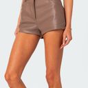 Edikted Martine High Rise Faux Leather Shorts Photo 1