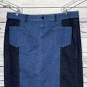 Lane Bryant Glamour X  Size 24 Blue Colorblock Denim Jean Straight Pencil Skirt Photo 1