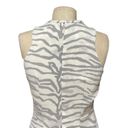 Rebecca Taylor  Gray White Zebra Print Pleated Flounce Hem Mini Dress Size 2 Photo 6