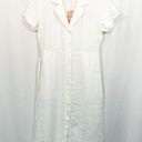 NWT Quince European Linen Button Down Belted Midi Dress in White Photo 7