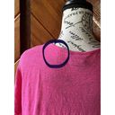 Rachel Zoe Rachel Ray Hot Pink Cap Sleeve Boxy Knot Hem Pullover Barbie Linen Tee Shirt 1X Photo 8