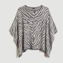 Ann Taylor Women's Gray Zebra Print Wool Blend Poncho Photo 1