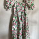 Hill House  The Ophelia Pink Rose Smocked Cottagecore Prairie Midi Dress Size S Photo 2