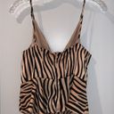 AQUA NWOT |  Tiger Print Peplum Tank Top | SZ S Photo 3