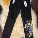 Tinseltown  Hi rise The Mom Jean graffiti raw hem sz 11 Photo 0