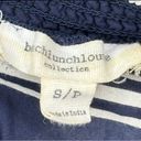 Beach Lunch Lounge Womens Size Small Navy Blue Ivory Striped Nautical Preppy Top Photo 3