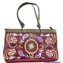 Isabella Fiore Rare  Embroidered Leather Satchel Purse Bag & Cosmetic Bag Photo 1