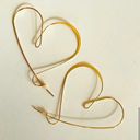 House of Harlow 1960 gold tone large heart hoop dangle earrings Photo 3