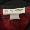 Cathy Daniels Vintage  Red Black Plaid Button Up Cardigan Jacket Small Photo 3