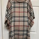 V. Fraas  Plaid Poncho With Cowl Knit Collar Photo 8