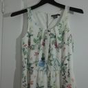 Suzy Shier  white floral botanic print sleeveless chiffon dress high low size XS Photo 2